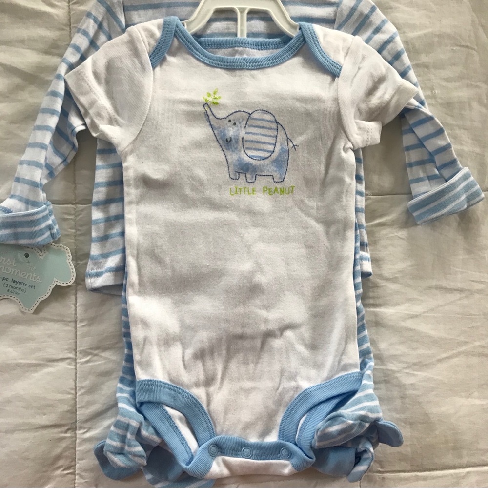 3-piece elephant layette set